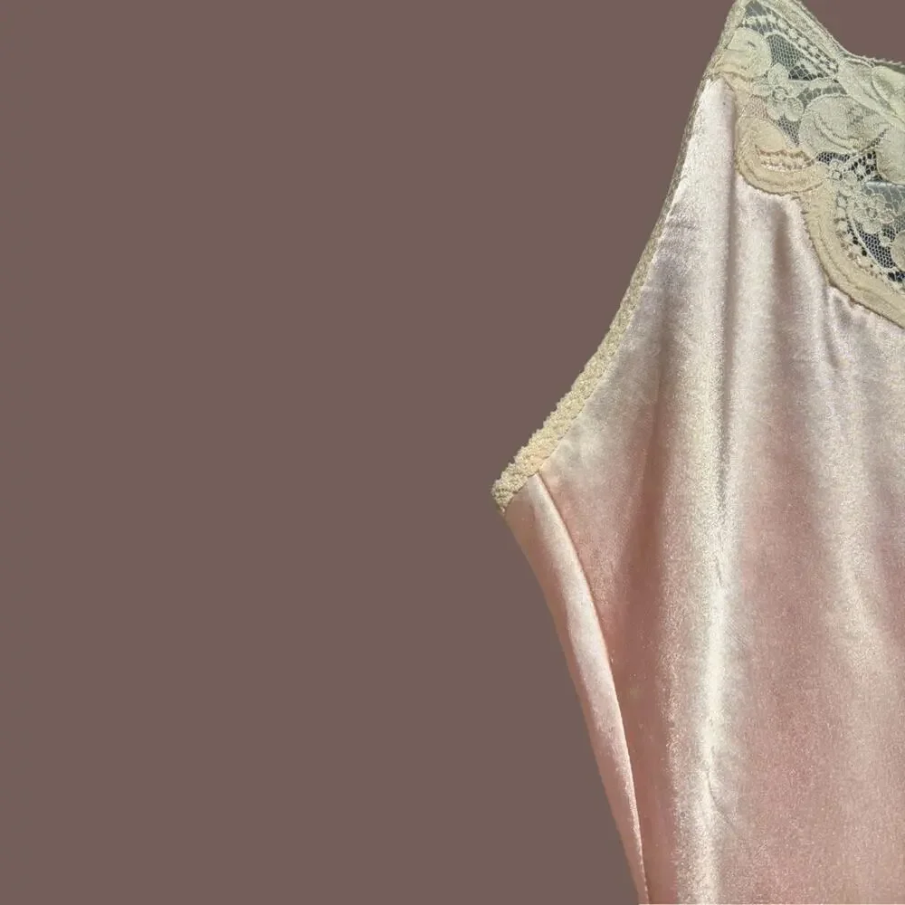 Farr West Mini Slip | Pink Satin Lace | Size M | Vintage - Picture 3 of 4